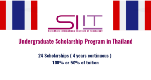 Sirindhorn International Institute of Technology Scholarship in Thailand