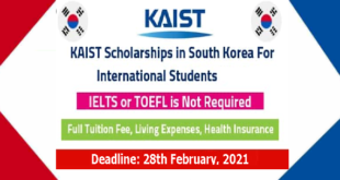Fully Funded KAIST University Scholarship in South Korea