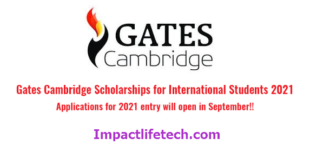 Fully Funded Gates Cambridge Scholarship in UK 2021