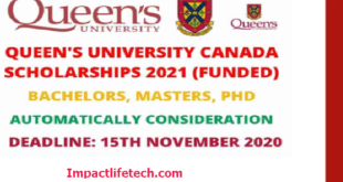 Fully Funded Queen’s University Scholarships in Canada