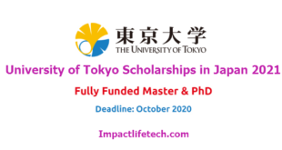 University of Tokyo International Students Scholarships in Japan 2021