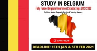 Fully Funded Belgium Government Scholarships 2021