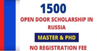 Fully Funded 15,000 Russian Government Scholarship 2021