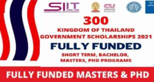 300 Scholarships in Thailand 2021