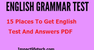 15 Places To Get English Test And Answers PDF