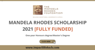 Mandela Rhodes Scholarship for Young African’s