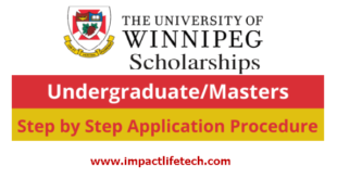 President’s Scholarship for International Students  at University of Winnipeg