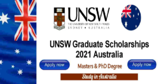 International Graduate Scholarship at the University of New South Wales  Australia