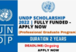 Fully Funded UNDP Scholarship 2021-2022