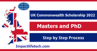 UK Government Commonwealth Scholarship 2022