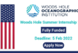 Funded Woods Hole Summer Internship USA 2022